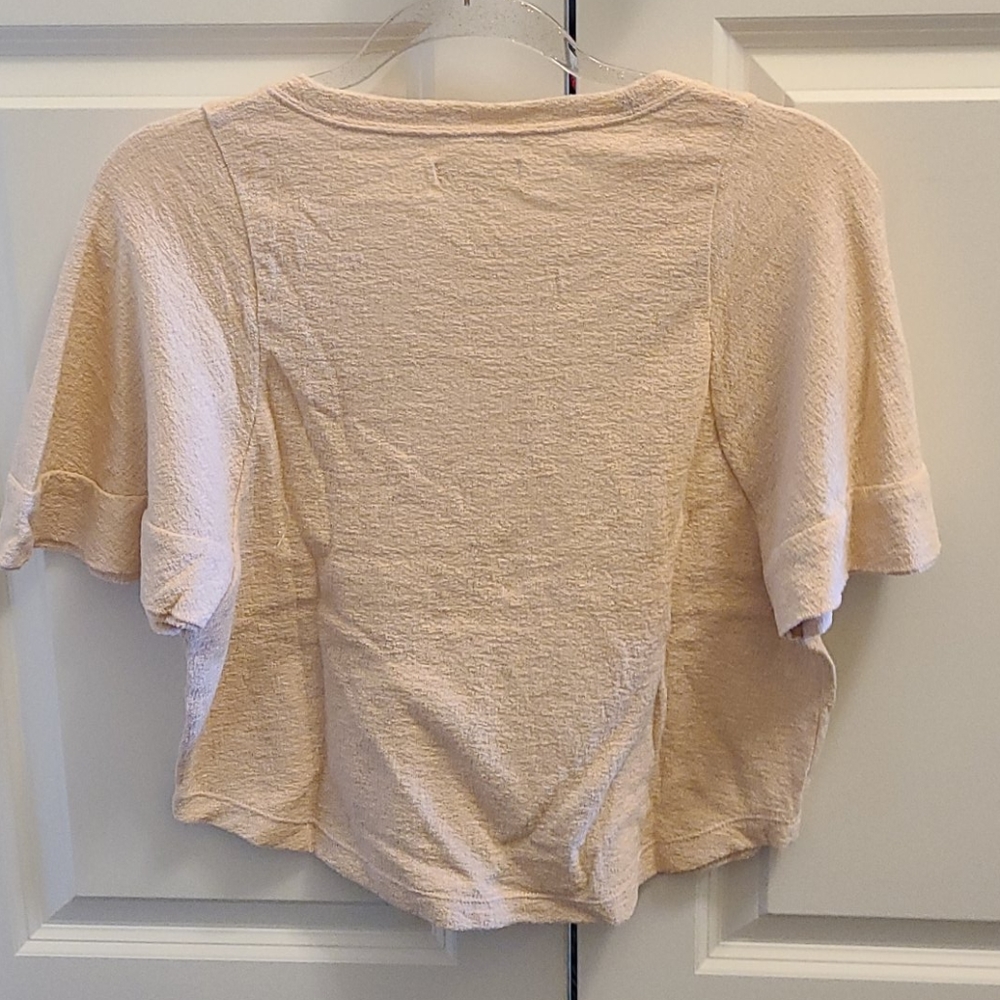 Nwot!Madewell Texture & Thread Flutter Sleeve Top - image 4
